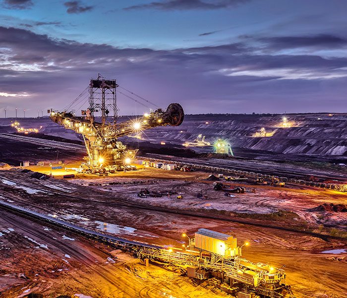 Large machinery in a mine.